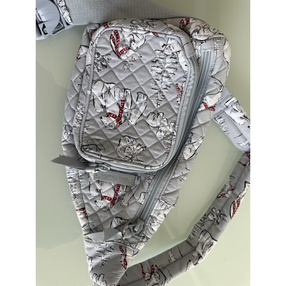 ✿ Vera Bradley Quilted Sling Crossbody Polar Bear Print Gray Boho Bag